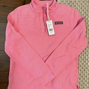 New Vineyard Vines pink sweatshirt with snap closure - kids size large